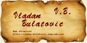 Vladan Bulatović vizit kartica